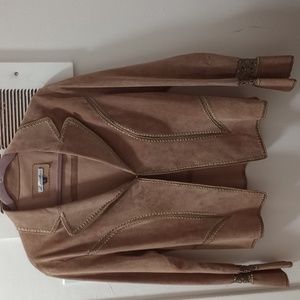 Lily Rubin suede and crochet jacket size large
